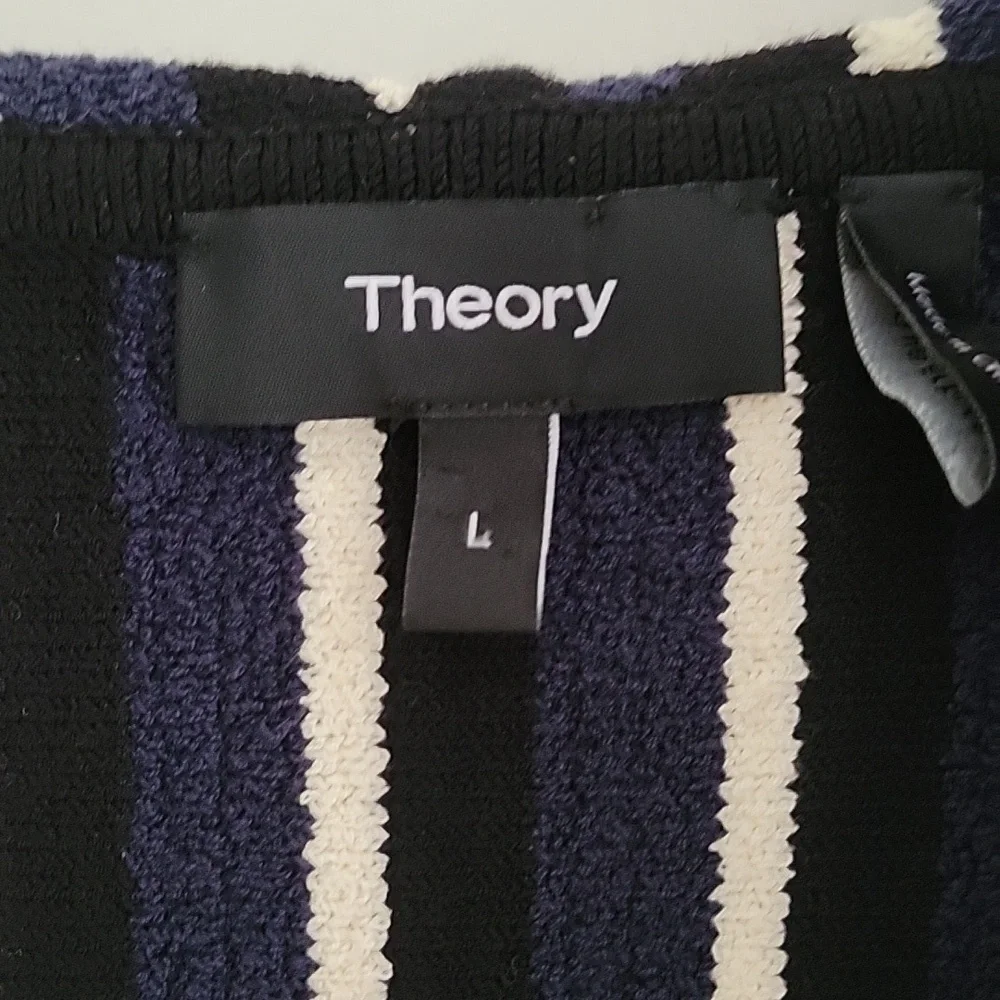 Theory Sleeveless Navy Hoodie Sz L - Picture 4 of 5